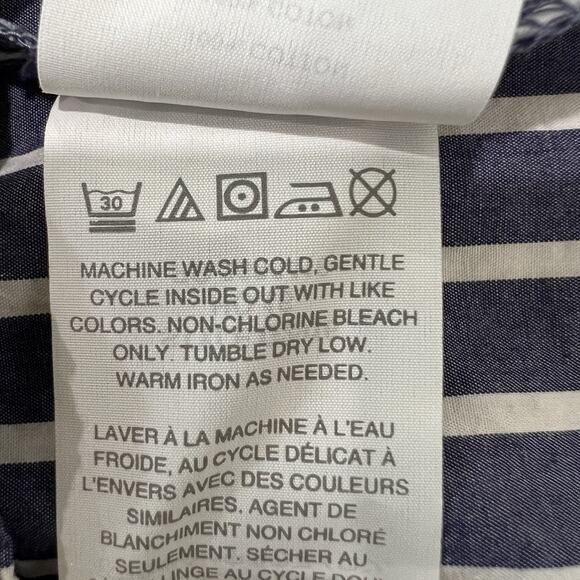 J. Crew Blue White Stripe Off the Shoulder 3/4 Sleeve Top Blouse Size 2 - Picture 6 of 6